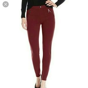 Kensie jeans women's ponte dual front zipper pant